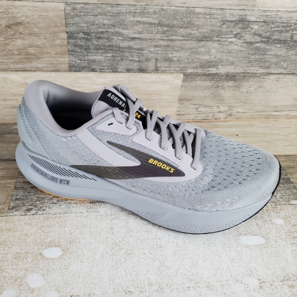 Brooks Adrenaline GTS 24 Mens Shoes Sz 8.5 Alloy White Gold Fusion Sneakers